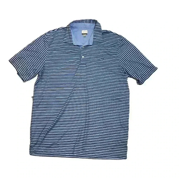 Greg Norman Play Dry Polo Shirt Mens Size XXLarge Blue Multi Colored Stripes - Picture 1 of 10